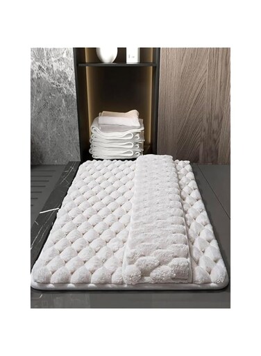 Shower, Tub, Bath Mat, Bathroom Rug, Non-slip, Absorbent, Soft Mat for bathroom, Yungan velvet, memory cotton, clean instep, 80 * 50cm,White.
