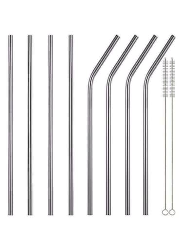 Set of 10 Stainless Steel Straws FDA-Approved extra Long 10.5'' Drinking Metal Straws For 30oz Stainless Tumblers Ramblers Fits all RTIC Yeti Ozark Trail Tumblers Cold Beverage