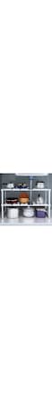 YumLock Kitchen Sink Dish Rack, Adjustable 2 Tier Under Shelf Storage Organize Rack Holder, White
