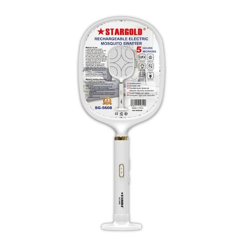 STARGOLD Rechargeable Mosquito Killer Racket 3 Layer Safety Mesh