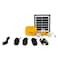 STARGOLD Solar Lighting System 4W/ 6V Solar Panel 3LED Bulbs With 10 In 1 USB Cable Control Box With Built In Battery