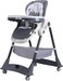 Lovely Baby Kids 3-Point Adjustable High Chair LB 168 for Babies, Foldable Baby Chair with Universal Wheels - Grey