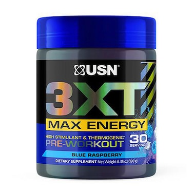 USN 3XT Max Energy, Blue Raspberry, 30
