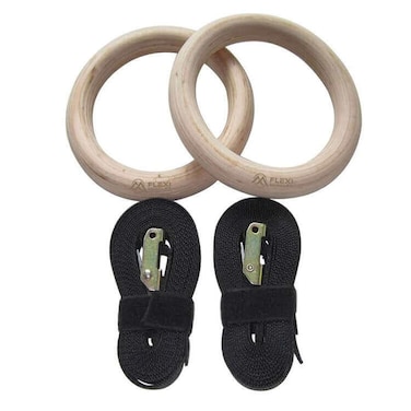 Wooden Gymnastics Rings for Core Workout and Full Body Training