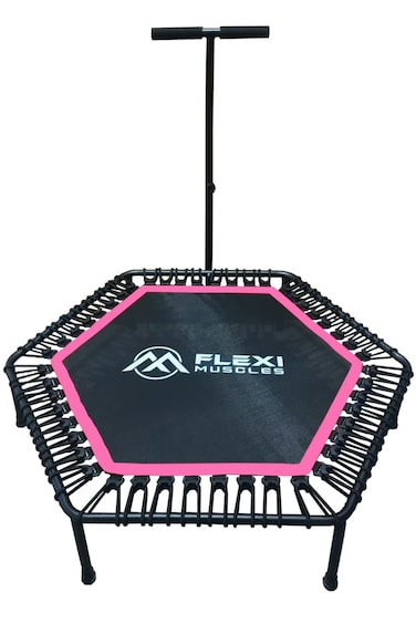 48" Hexagon Rebounder Fitness Trampoline with Handle Bar