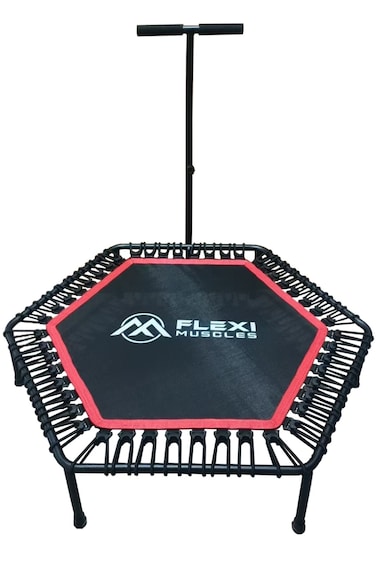 48" Hexagon Rebounder Fitness Trampoline with Handle Bar