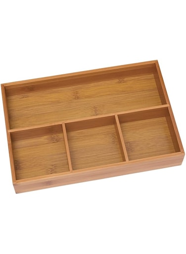 Lipper International 824 Bamboo Wood 4-Compartment Organizer Tray, 11 5/8" x 7 7/8" x 1 3/4