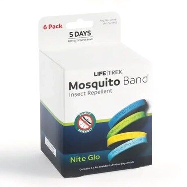 LIFETREK MOSQUITO BAND NITE GLO 6PK