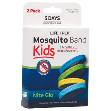 LIFETREK MOSQUITO BAND KIDS NITE GLO 2PK