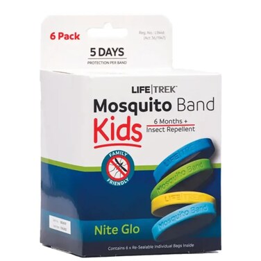 LIFETREK MOSQUITO BAND KIDS NITE GLO 6PK
