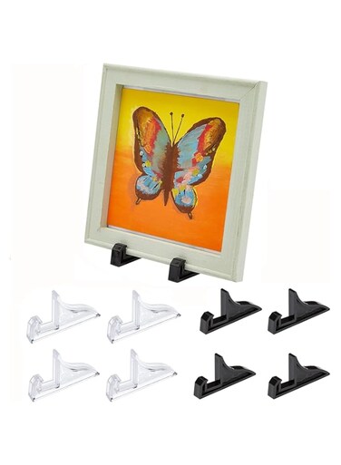 nalaina 8 Pcs Acrylic Easel Stands, Acrylic Display Stands Clear Mini Display Easel Holder for Display Pictures, Photo and and Artworks