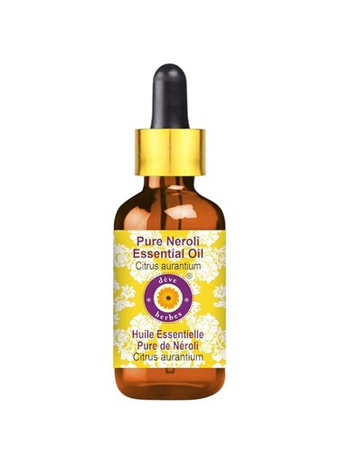 Deve Herbes Pure Neroli Essential Oil (Citrus aurantium) with Glass Dropper Steam Distilled 15ml (0.50 oz)
