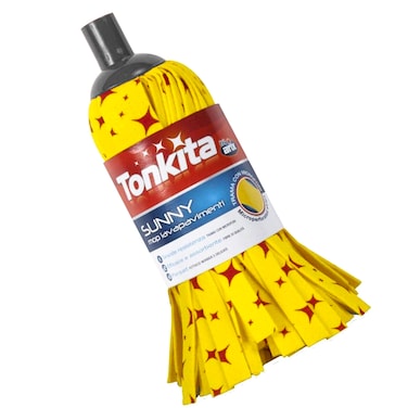Tonkita Grey Sunny Mop Head Refill &ndash; Microfibre Strip Floor Mop with High Absorbency, Durable Wet &amp; Dry Mop for All Floor Types