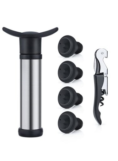 Waiter Corkscrew Opener with 4 Vacuum Bottle Stoppers