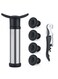 Waiter Corkscrew Opener with 4 Vacuum Bottle Stoppers