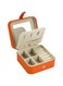 NimbusNote Travel Jewelry Case, with Mirror, PU Leather Travel Jewelry Organizer Box, Jewelry Travel Organizer, Jewelry Travel Case for Women, Earring Organizer (orange 1 pcs)