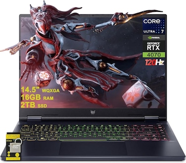 acer Predator Helios Neo 14 Gaming AI PC Laptop 14.5" WQXGA (2560x1600) 120Hz (100% sRGB, G-SYNC) Intel 16-core Ultra 7 155H 16GB RAM 2TB SSD GeForce RTX 4070 RGB Backlit Win11 ICP Hub w/Copilot AI