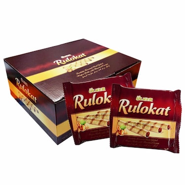 &Uuml;lker Rulokat Wafer Rolls with Hazelnut Cream, 24g, Pack of 24