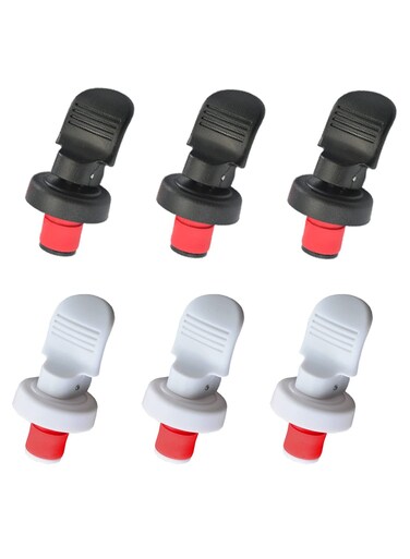 6Pcs Vacuum Wine Bottle Stopper, Reusable Bottle Sealer Plastic Bottle Stopper Wine Corks for Wine Champagne Beer to Keeps Wine Fresh