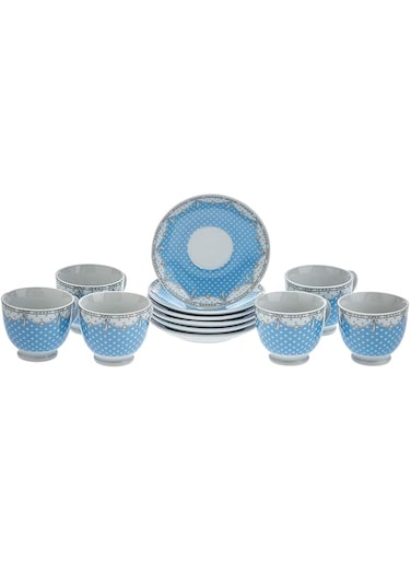Harmony Cup And Saucer 180Cc Set Of 12 - Blue and White