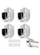 Excefore Closet Rod End Support, 4 Pcs Stainless Steel Heavy Duty Closet Pole Sockets, Flange Rod Holder with Screws, Easy Installation Or Quick Removal Shower Curtain Hanging Tube Rod Bracket (25mm)