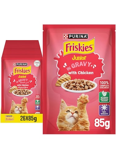Friskies Purina - Purina Kitten Chicken Chunks In Gravy Wet Cat Food Pouch 85G (26 Pouches)
