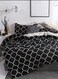 Home Queen Size 6 Piece Geometric Pattern Duvet Cover Set Black color Bedding Set.