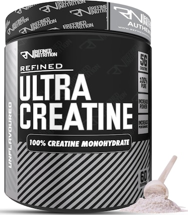 Refined Nutrition Ultra Creatine - 60 Servings, 300gm - 100% Pure Creatine Monohydrate Powder , Enhance Power and Endurance for Intense Workouts - Unflavoured