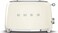 Smeg TSF01CRUK, 50's Retro Style 2 Slice Toaster,6 Browning Levels,2 Extra Wide Bread Slots, Defrost and Reheat Functions, Removable Crumb Tray, Cream