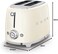 Smeg TSF01CRUK, 50's Retro Style 2 Slice Toaster,6 Browning Levels,2 Extra Wide Bread Slots, Defrost and Reheat Functions, Removable Crumb Tray, Cream