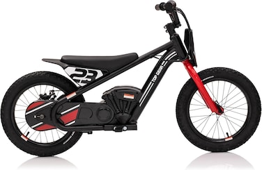 TG Top Gear 75 24V Battery Operated Motor Bike, Rechargeable Electric Ride-On Bike Above 6+ - Black