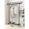 Clothing Garment Rack, Clothes Hanger Stand with Wheels and Storage Shelf, Adjustable Clothes Stand Rack