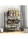 Spice Organizer Storage Rack for Kitchen 3 Tiers Seasoning Rack Metal Standing Kitchen Spice Organiser Shelves for Pantry Cabinet Countertop Multi-Purpose Space Saver Rack for Home Dining Room