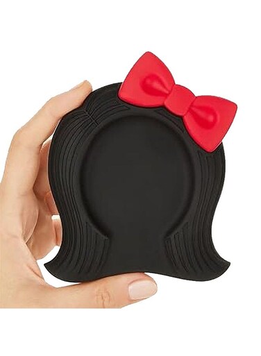 Hair Spoon Rest,Silicone Spatula Holder,Cartoon Utensil Holder,Cute Thickened Utensil Holder for Kitchen(Red)