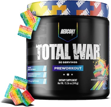 Redcon1 Total War - Pre Workout, 30 Servings (Rainbow Candy)