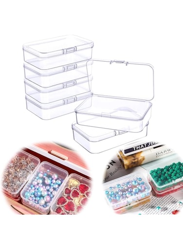 MAKINGTEC Containers Box, Mini Plastic Clear Beads Storage for Collecting Small Items, Beads, Business Cards, Game Pieces, Crafts Earplugs Pills Tiny Bead Earring Candy Gifts Party Favor and More