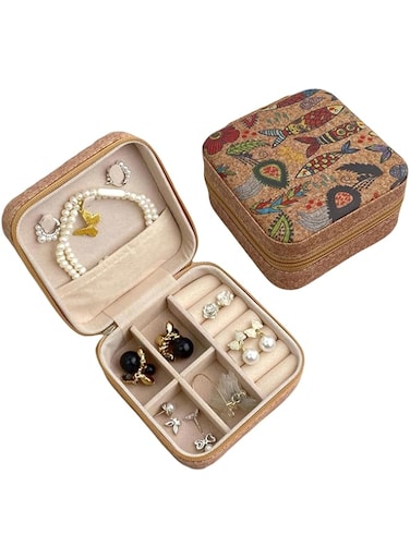IVESIGN PU Leather Jewelry Box Stylish Unique Design, Small Travel Jewelry Case, Rings Necklaces Pendant Earring and Bracelet Organizer Storage, Gift Ideal for Women and Girls (Fantasy Fish)