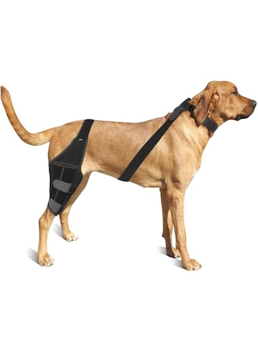 Dog Knee Brace Leg Braces - Dog Canine Knee Stifle Brace Wrap Dog Knee Brace for Torn ACL Hind Leg Joint Pain Muscle Sore Pet Brace Reduces Pain and Inflammation (Black, M)