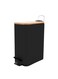 Trash Can With Bamboo Lid 5L Black/Brown