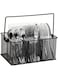 Mind Reader Storage Basket Organizer, Utensil Holder, Forks, Spoons, Knives, Napkins, Perfect for Desk Supplies, Pencil, Pens, Staples Black MESHBASKET-BLK