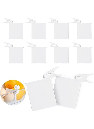 KASTWAVE 10 Adjustable Fridge Dividers &amp; Drawer Organizers with Clips - Great for Kitchen &amp; Office Storage Solutions (White)