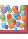 Unique Party 23602 - Birthday Balloons Paper Napkins, Pack of 16