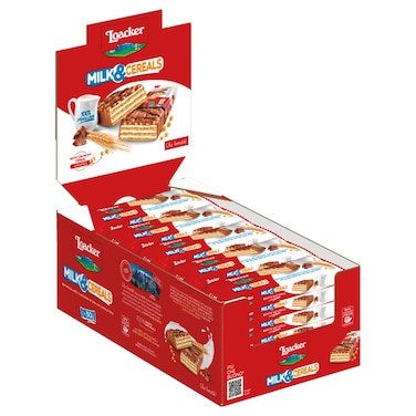 Loacker Choco and Milk Cereals Wafers, 25g Pack of 30