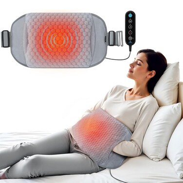 Comfier حزام خصر حراري CF-6413 مع مساج بالاهتزاز، وسادة تدفئة كبيرة جدًا للظهر والخصر، مستويات حرارة قابلة للتعديل، قماش ناعم ومؤقت إيقاف تلقائي