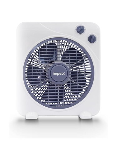 Impex Box Fan With 3 Speed Modes, 60-Minute Timer, Copper Motor, Strong Safety Grill Guard, AC 220-240V, Strong Safety Grill Guard for Childs Protection (10 Inch Box Fan)
