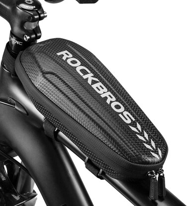ROCKBROS Top Tube Bike Bag - EVA Bicycle Pouch Storage Pack, Water Resistant Phone Bag Below 6.2"/6.5" for Mountain &amp; Road Bike
