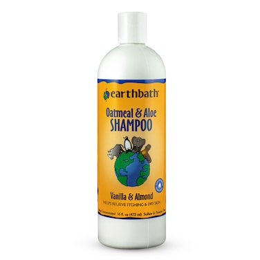 Earthbath Oatmeal &amp; Aloe Shampoo, Vanilla &amp; Almond, Helps Relieve Itchy Dry Skin, Made in USA, 16 oz