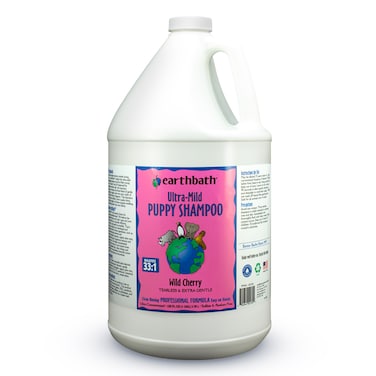 Earthbath Ultra-Mild Puppy Shampoo, Wild Cherry, Tearless &amp; Extra Gentle, Made in USA, 128 oz (1 Gallon)