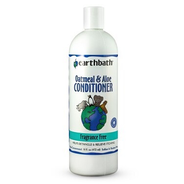 Earthbath Oatmeal &amp; Aloe Conditioner, Fragrance Free, Helps Relieve Itchy Dry Skin, Made in USA, 16 oz
