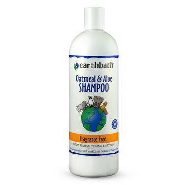 Earthbath Oatmeal &amp; Aloe Shampoo, Fragrance Free, Helps Relieve Itchy Dry Skin, Made in USA, 16 oz